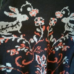 Bunny print oversized sweater